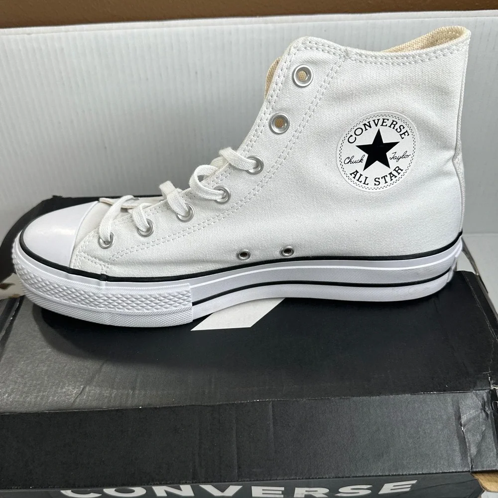 Converse Chuck Taylor All Star Lift Hi White Platform Sneakers 560846F Size‎ 11